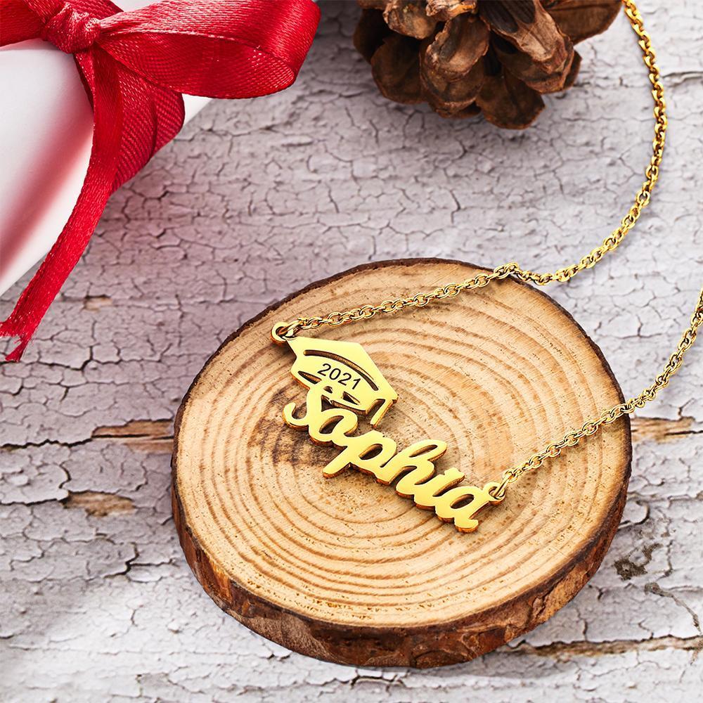 Colar personalizado com nome de boné de solteiro Presentes de formatura