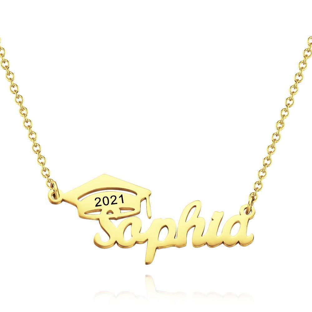 Colar personalizado com nome de boné de solteiro Presentes de formatura