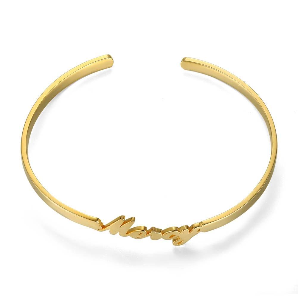 Pulseira Personalizada Pulseira com Nome de Estilo Simples Banhado a Ouro 14K