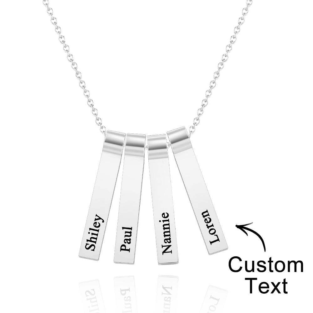 Colar De 1 A 5 Nomes Vertical Personalizado Com Pingente Elegante Personalizado Para Ela - soufeelbr