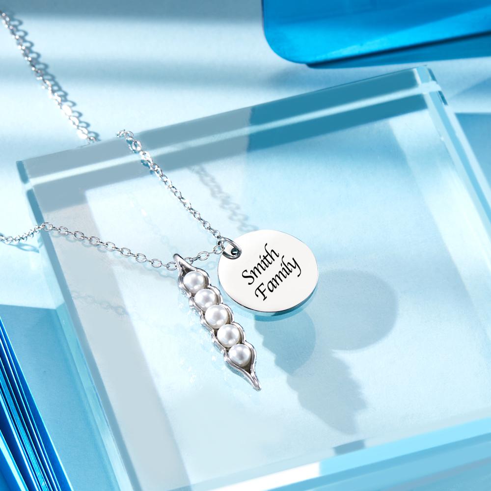 Colar De Ervilhas Em Uma Vagem Com Nomes Pingente Gravado Personalizado Presentes Para O Dia Dos Namorados - soufeelbr