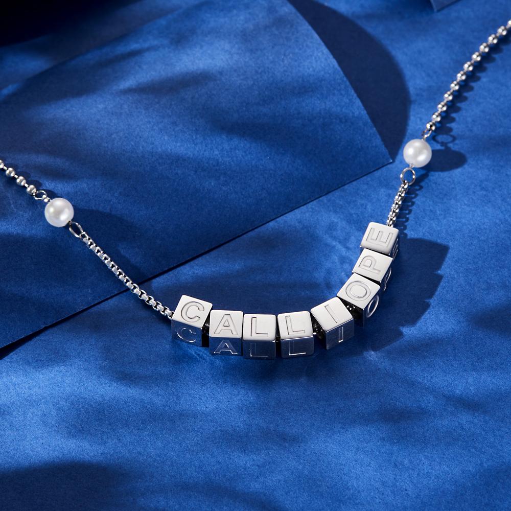 Colar Gravado Personalizado Pingente Quadrado Simples Presentes Masculinos - soufeelbr