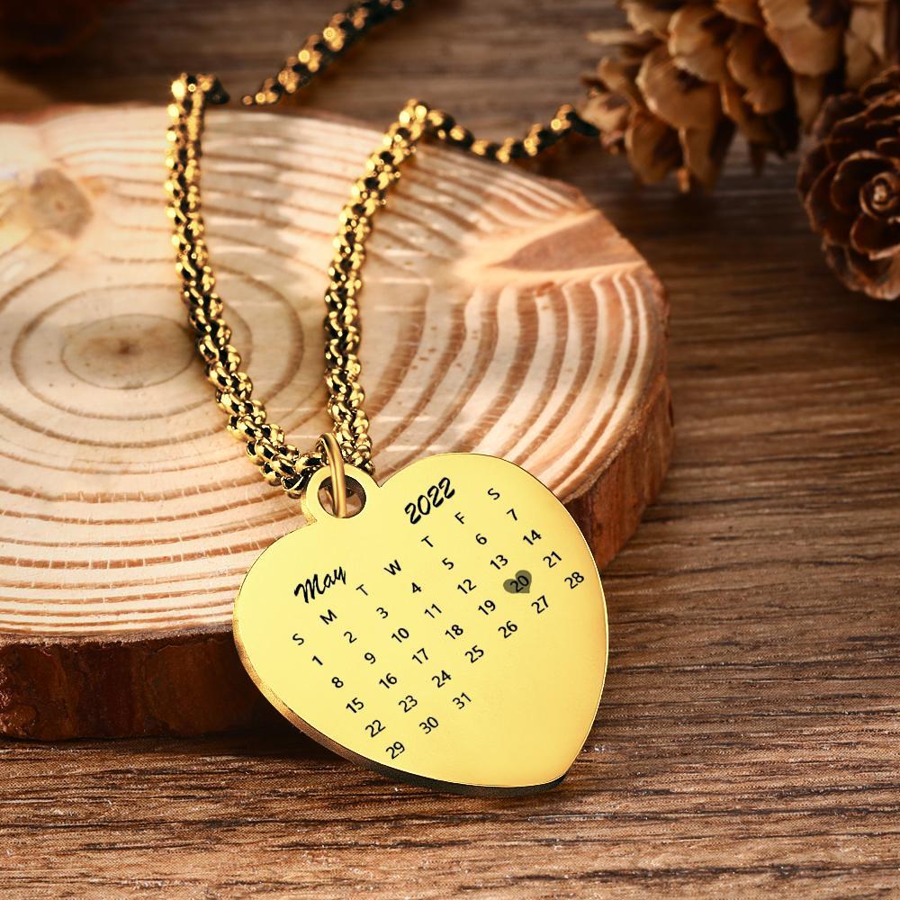 Colar De Coração De Data Personalizado Personalizado - soufeelbr