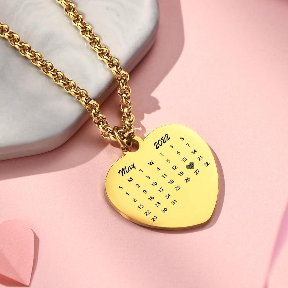 Colar De Coração De Data Personalizado Personalizado - soufeelbr