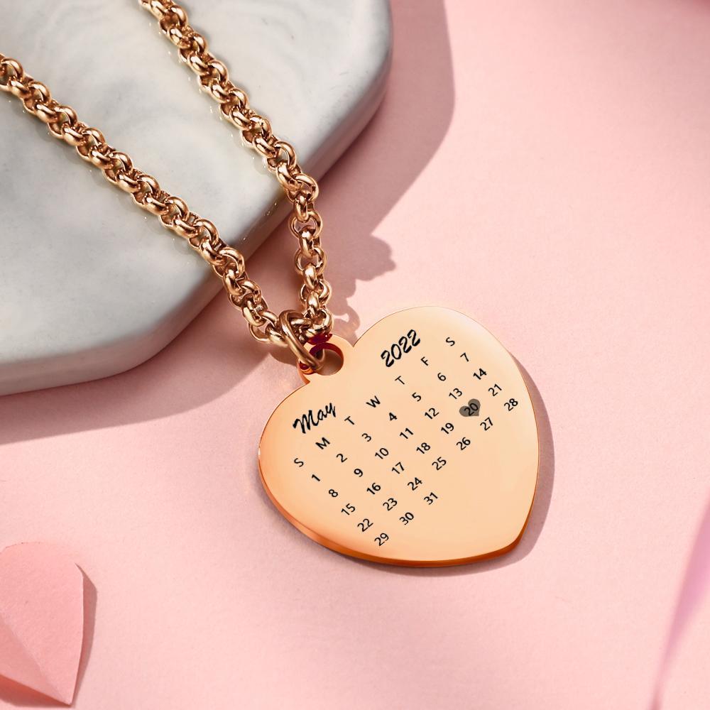Colar De Coração De Data Personalizado Personalizado - soufeelbr