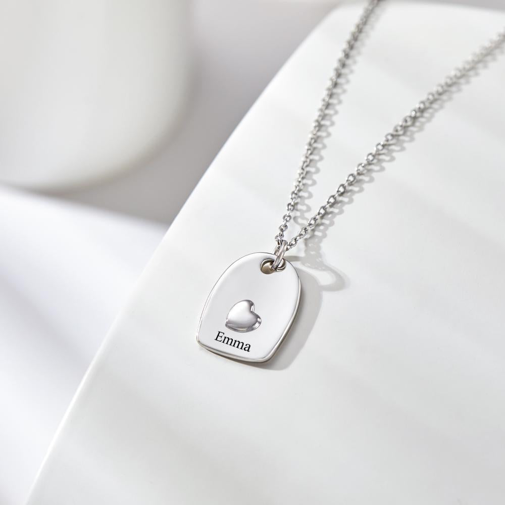 Colar Com Gravação Personalizada Conjunto De Colar De Coração Combinado Presente Romântico Para Casal - soufeelbr