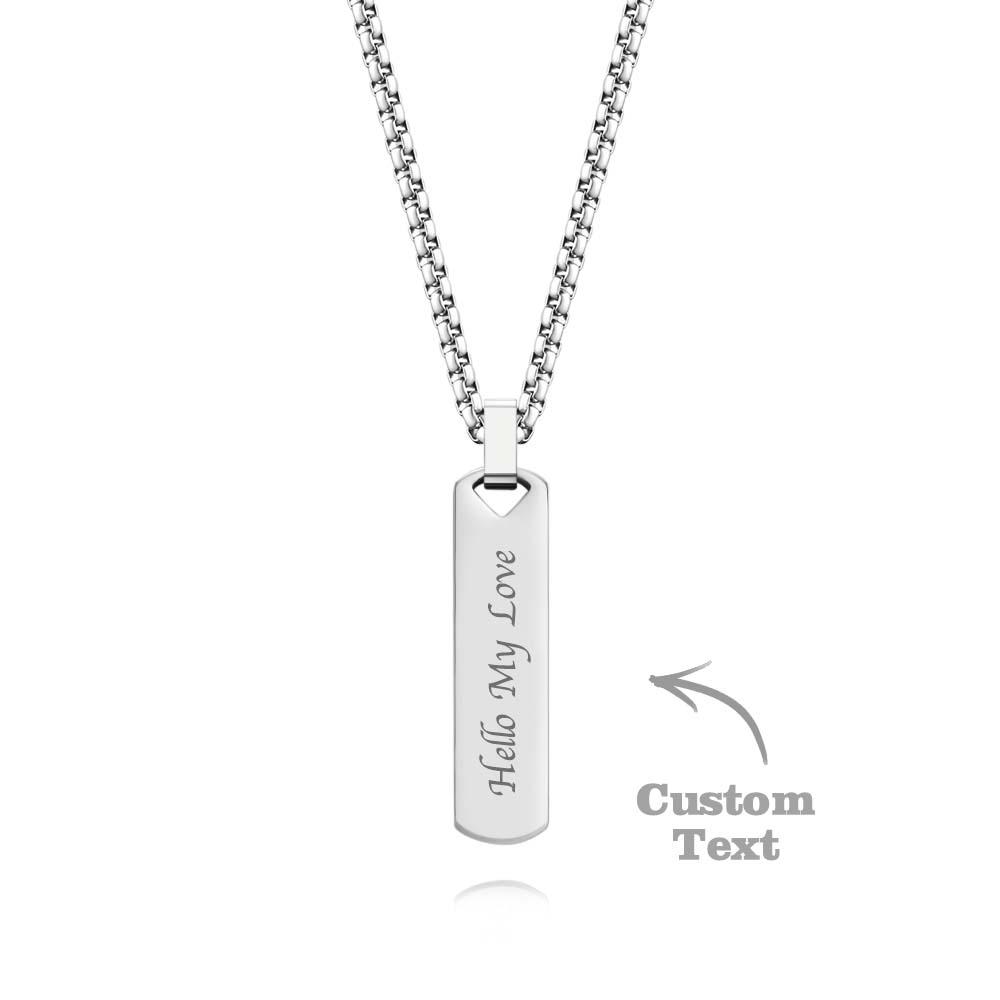 Colar De Barra Personalizado Para Homens Dupla Face Deslumbrante E Presente Delicado Para O Natal Dia Dos Namorados Dia Dos Pais Aniversário Aniversário Casamento - soufeelbr