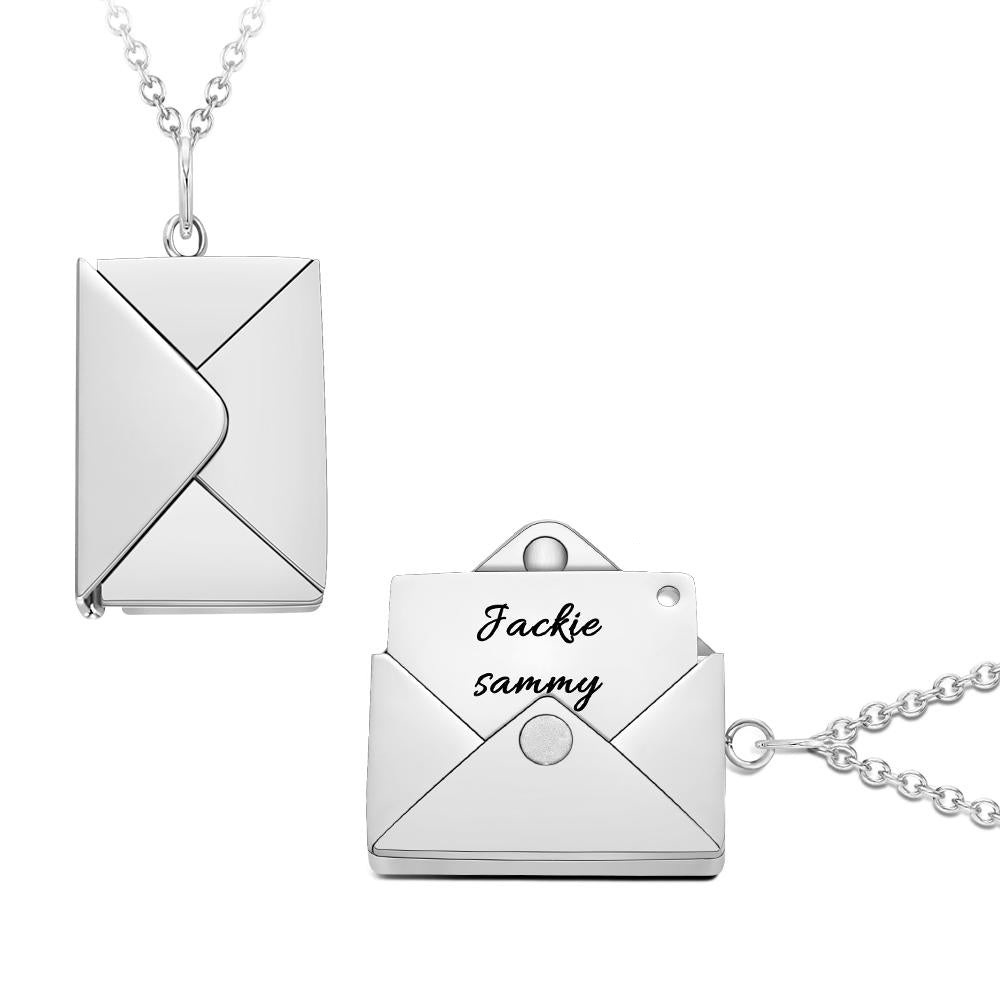 Colar Gravado Personalizado Envelope Carta Mensagem Secreta Presentes Criativos