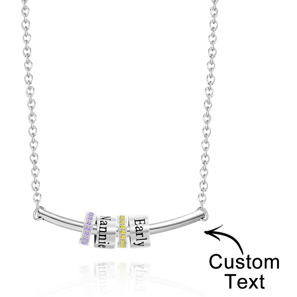 Colar Gravado Personalizado Com Nome De Pérolas De Diamante Para Presente Para Mulheres - soufeelbr
