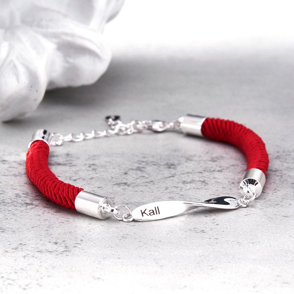 Conjunto De Pulseira De Corda Gravada Personalizada Pulseira Requintada Para Casais - soufeelbr