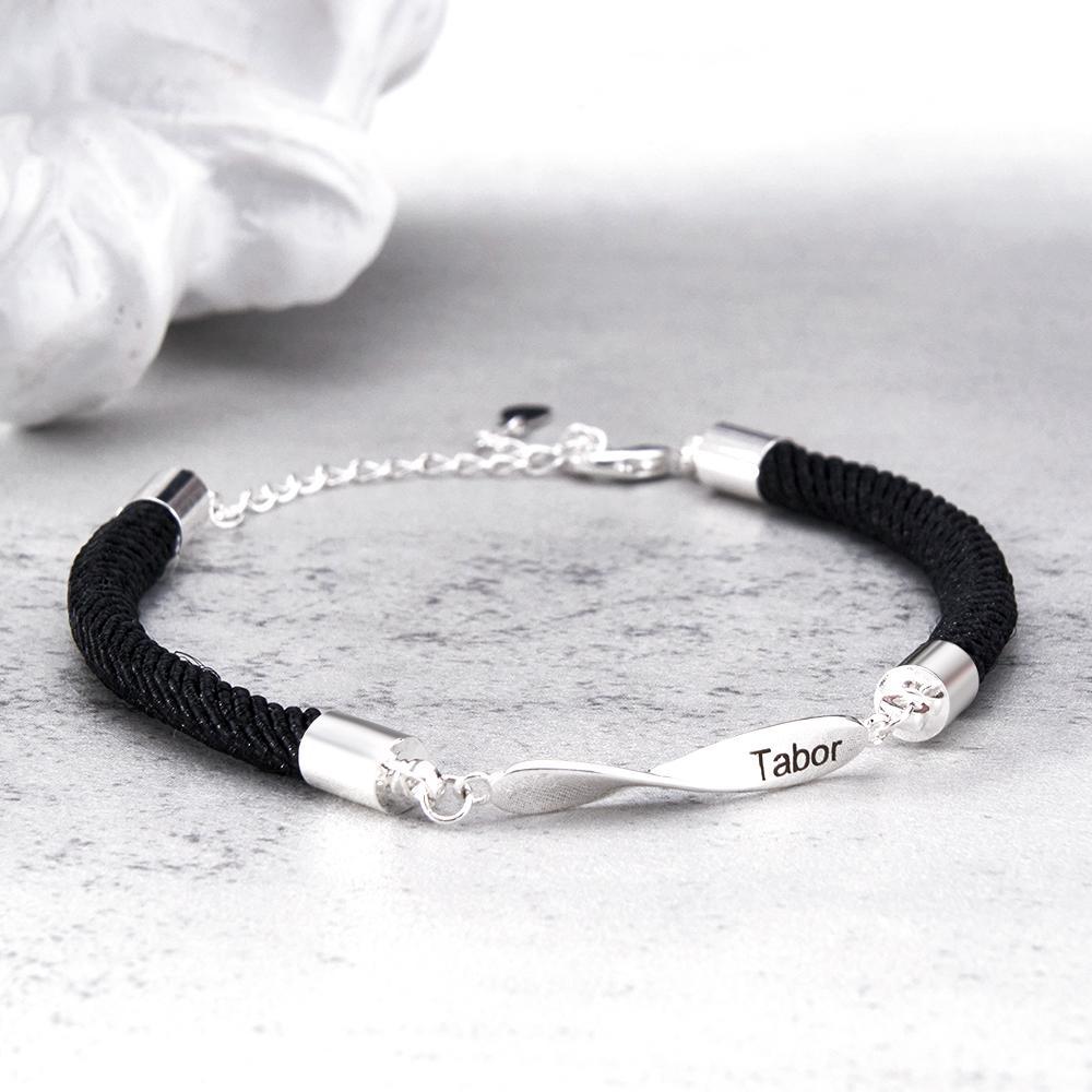 Conjunto De Pulseira De Corda Gravada Personalizada Pulseira Requintada Para Casais - soufeelbr