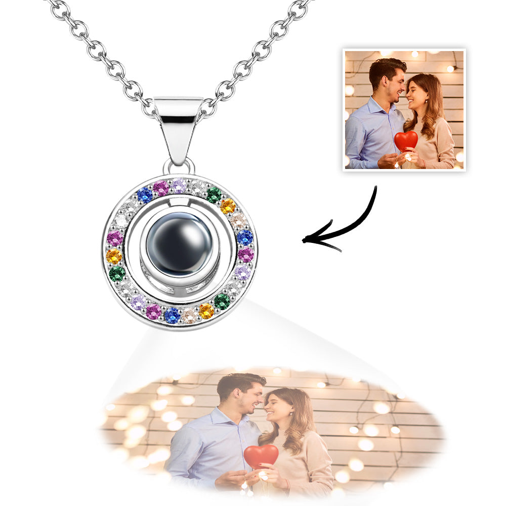 Colar Colorido De Strass Com Projeção De Fotos Personalizado, Pingente Gracioso Personalizado, Joias Presentes Para Ela - soufeelbr