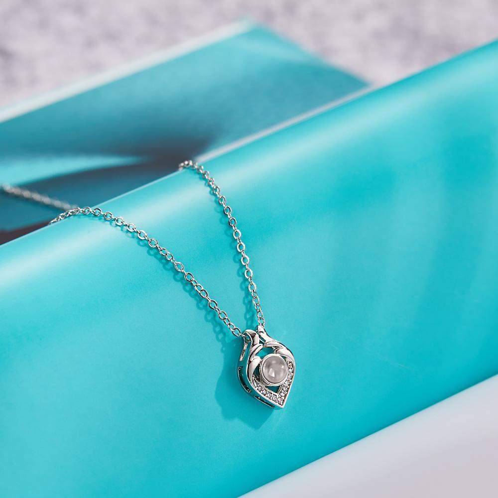 Colar De Projeção De Foto Personalizado Colar De Projeção De Coração Personalizado Presente Criativo - soufeelbr