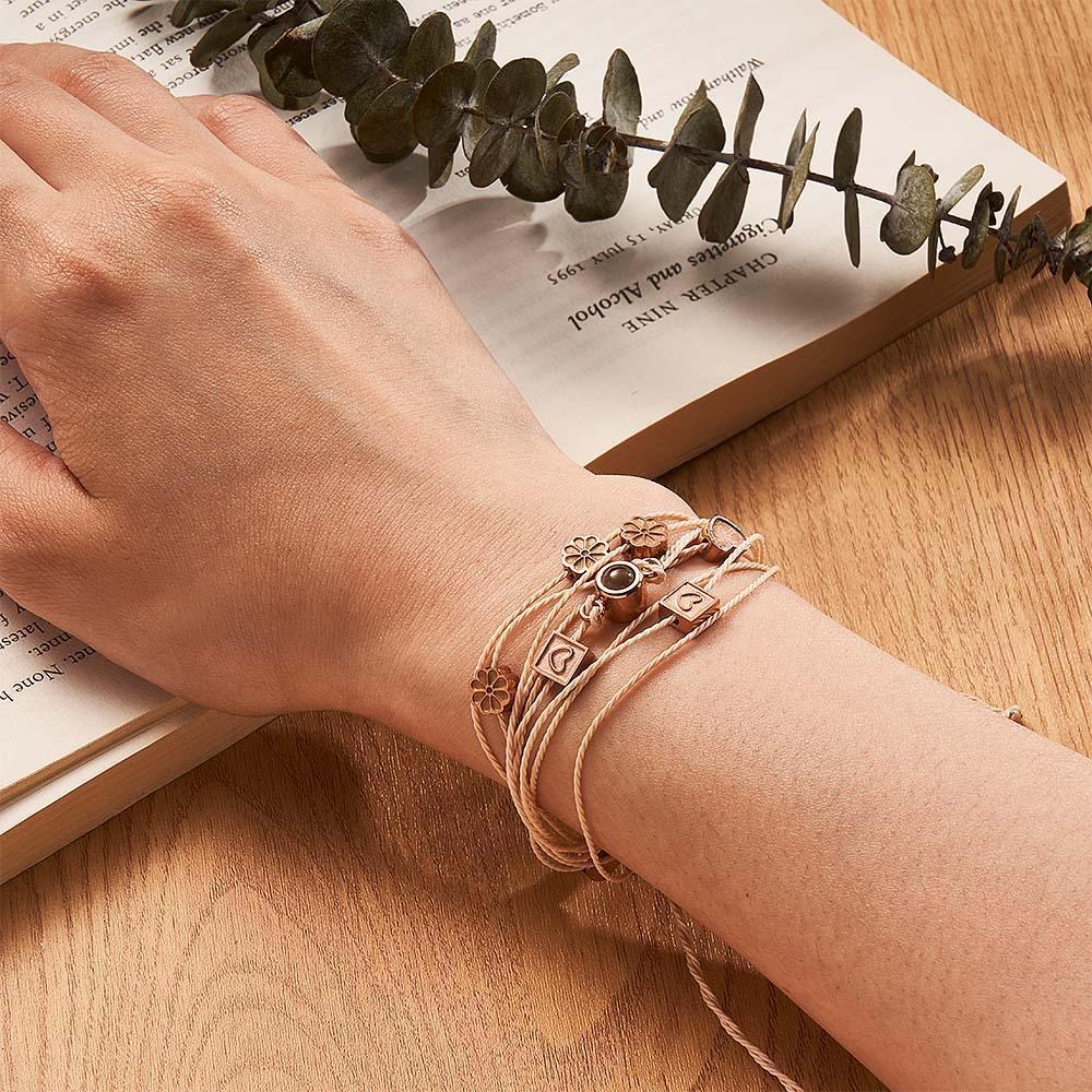 Pulseira De Foto Personalizada Com Pingente De Amor Projetor De Imagem Minimalista Presente De Aniversário Para Ele - soufeelbr