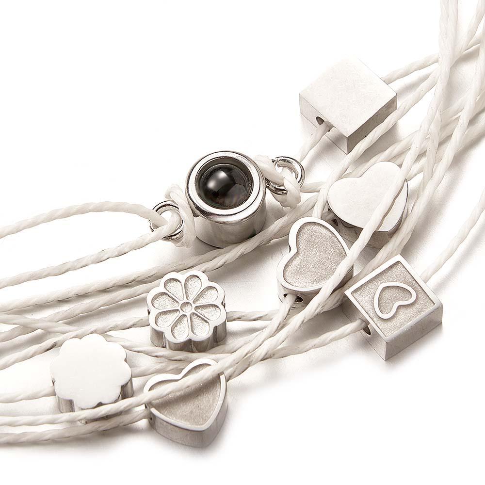 Pulseira De Foto Personalizada Com Pingente De Amor Projetor De Imagem Minimalista Presente De Aniversário Para Ele - soufeelbr