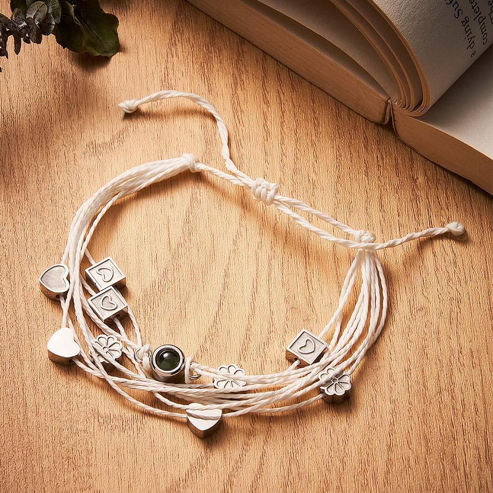 Pulseira De Foto Personalizada Com Pingente De Amor Projetor De Imagem Minimalista Presente De Aniversário Para Ele - soufeelbr