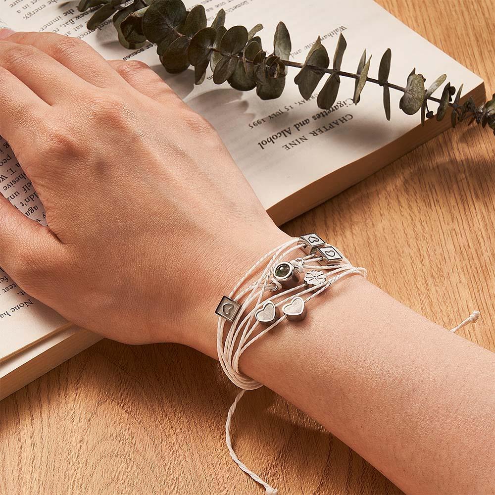 Pulseira De Foto Personalizada Com Pingente De Amor Projetor De Imagem Minimalista Presente De Aniversário Para Ele - soufeelbr