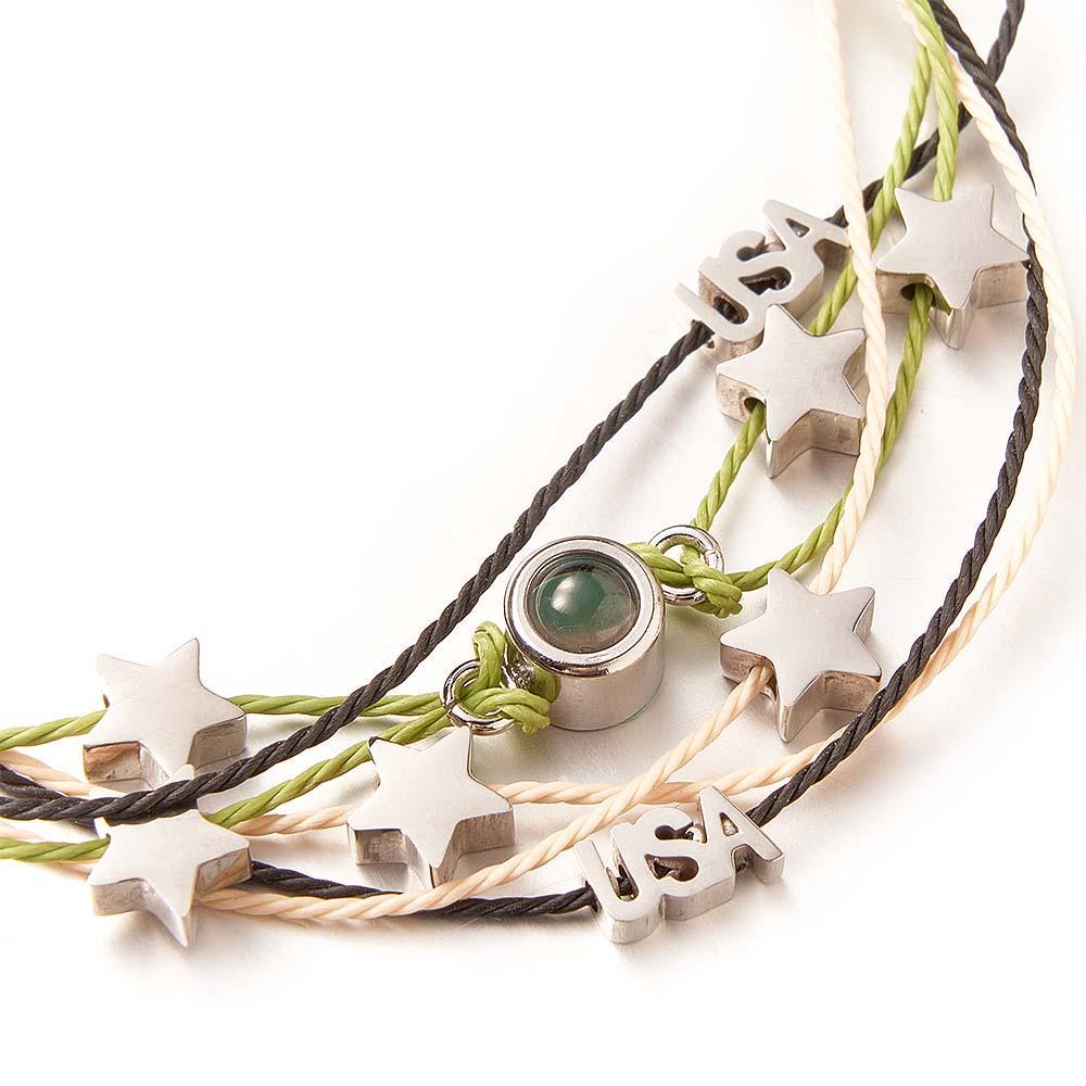 Pulseira De Foto Personalizada Com Pingente De Amor Projetor De Imagem Minimalista Presente De Aniversário Para Ele - soufeelbr
