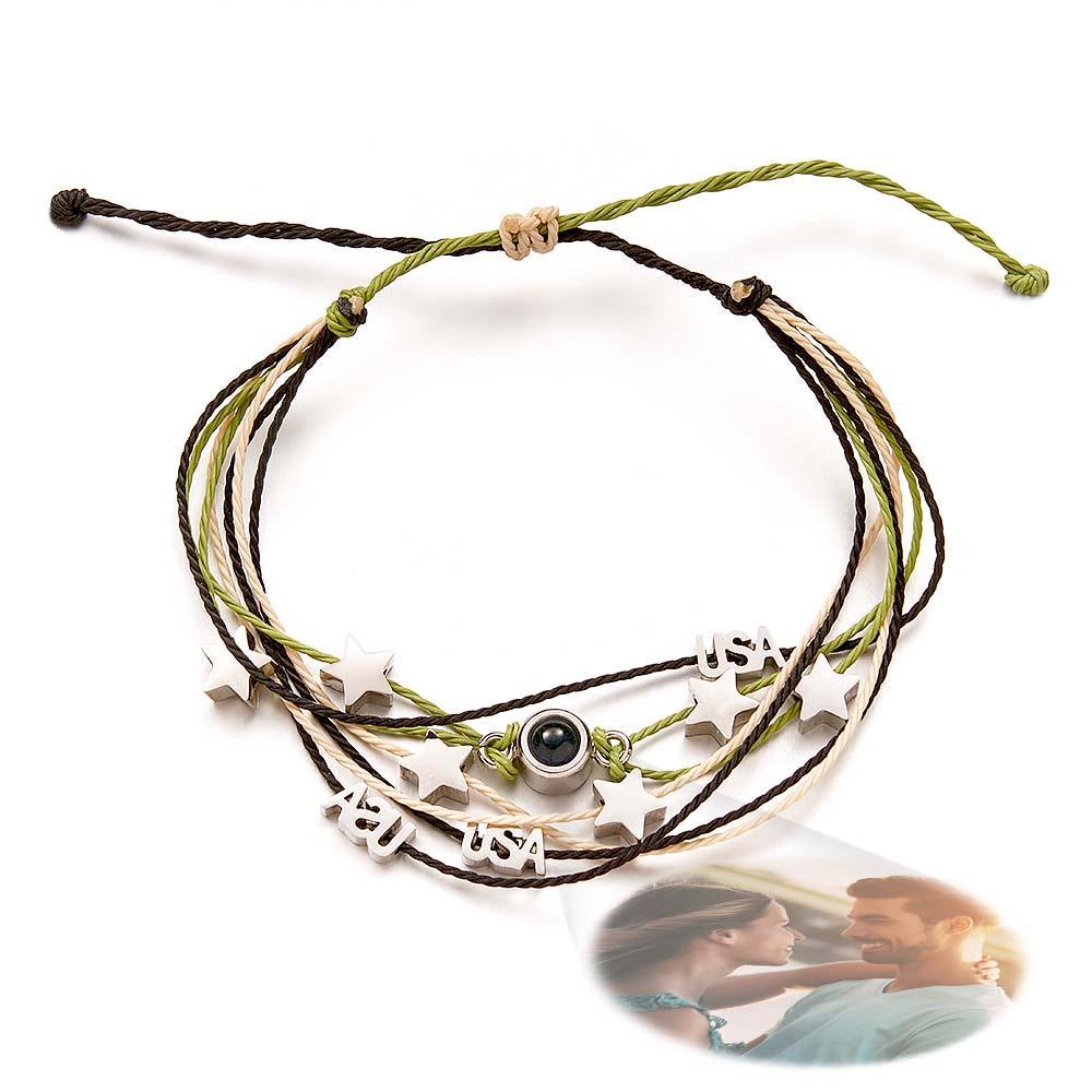 Pulseira De Foto Personalizada Com Pingente De Amor Projetor De Imagem Minimalista Presente De Aniversário Para Ele - soufeelbr