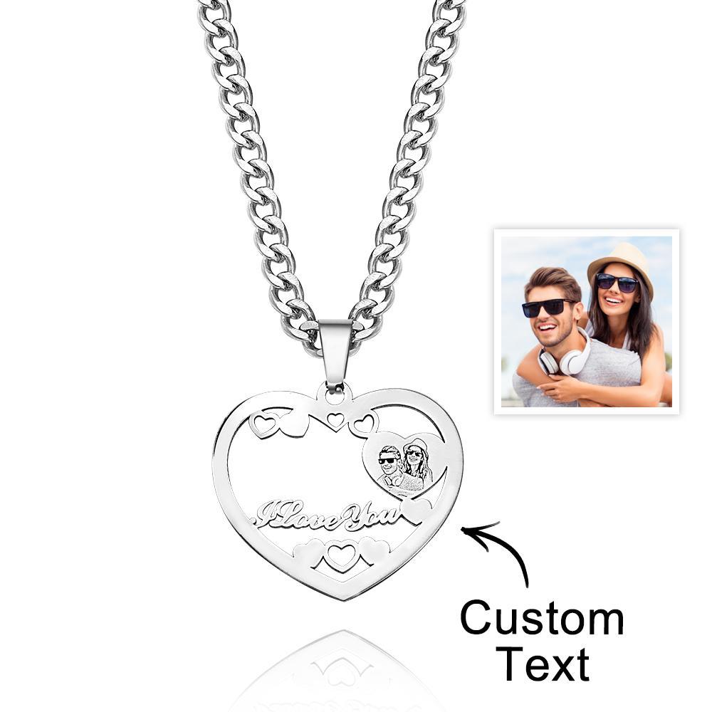 Colar De Coração Com Halo Gravado Com Foto Personalizada Em Ouro, Prata E Ouro Rosa Com Pingente De Medalhão Em Forma De Coração Colar De Coração Com Foto - soufeelbr