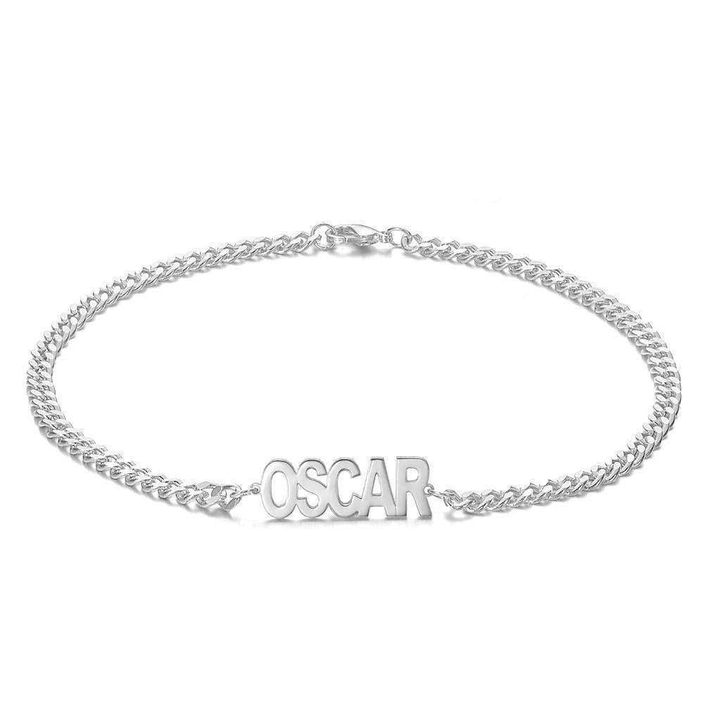 Pulseira Personalizada Pulseira Masculina Pulseira Guloseima com Nome Presente Hipoalergênico para Marido