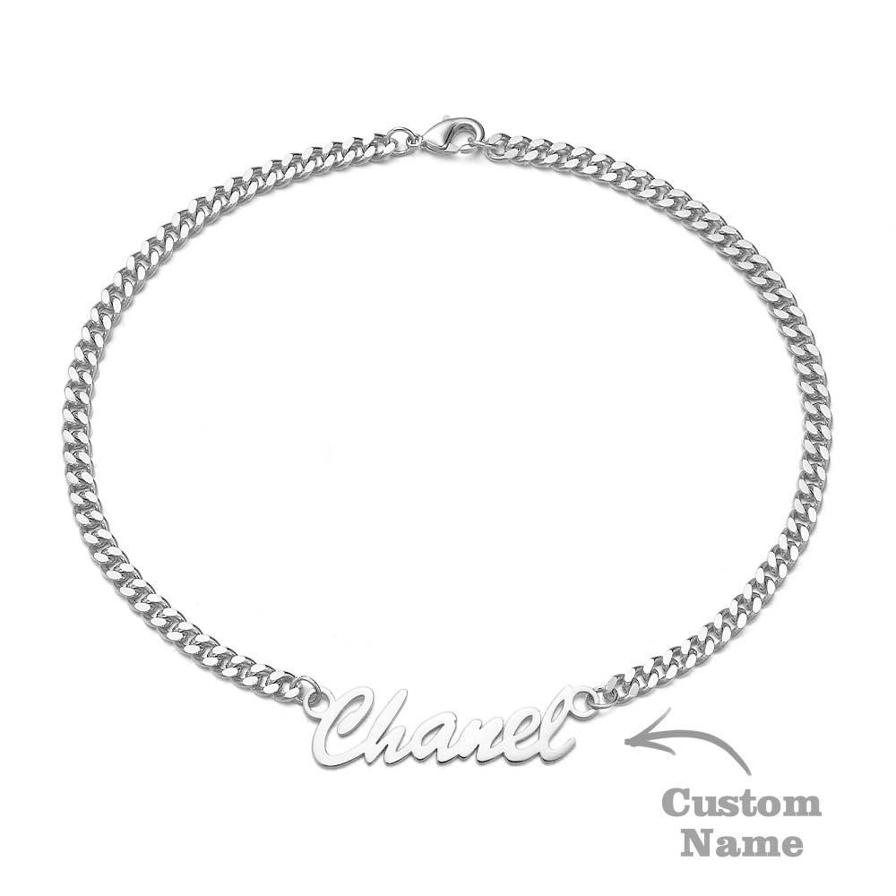 Pulseira Grossa Personalizada Com Seu Nome Para Homens, Meninos, Mulheres, Corrente Pesada - soufeelbr