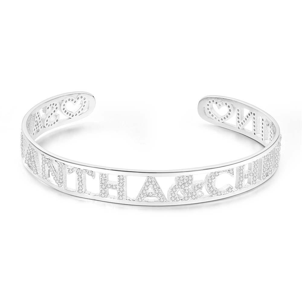 Pulseira Com Nome De Cristal Pulseira De Zircônia Com Strass Personalizada Presente Perfeito Para Sua Namorada - soufeelbr
