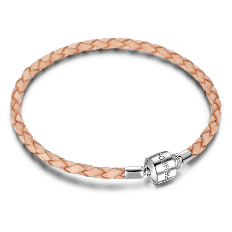 Pulseira Personalizada Pulseira Soufeel Couro Amarelo Claro Prata