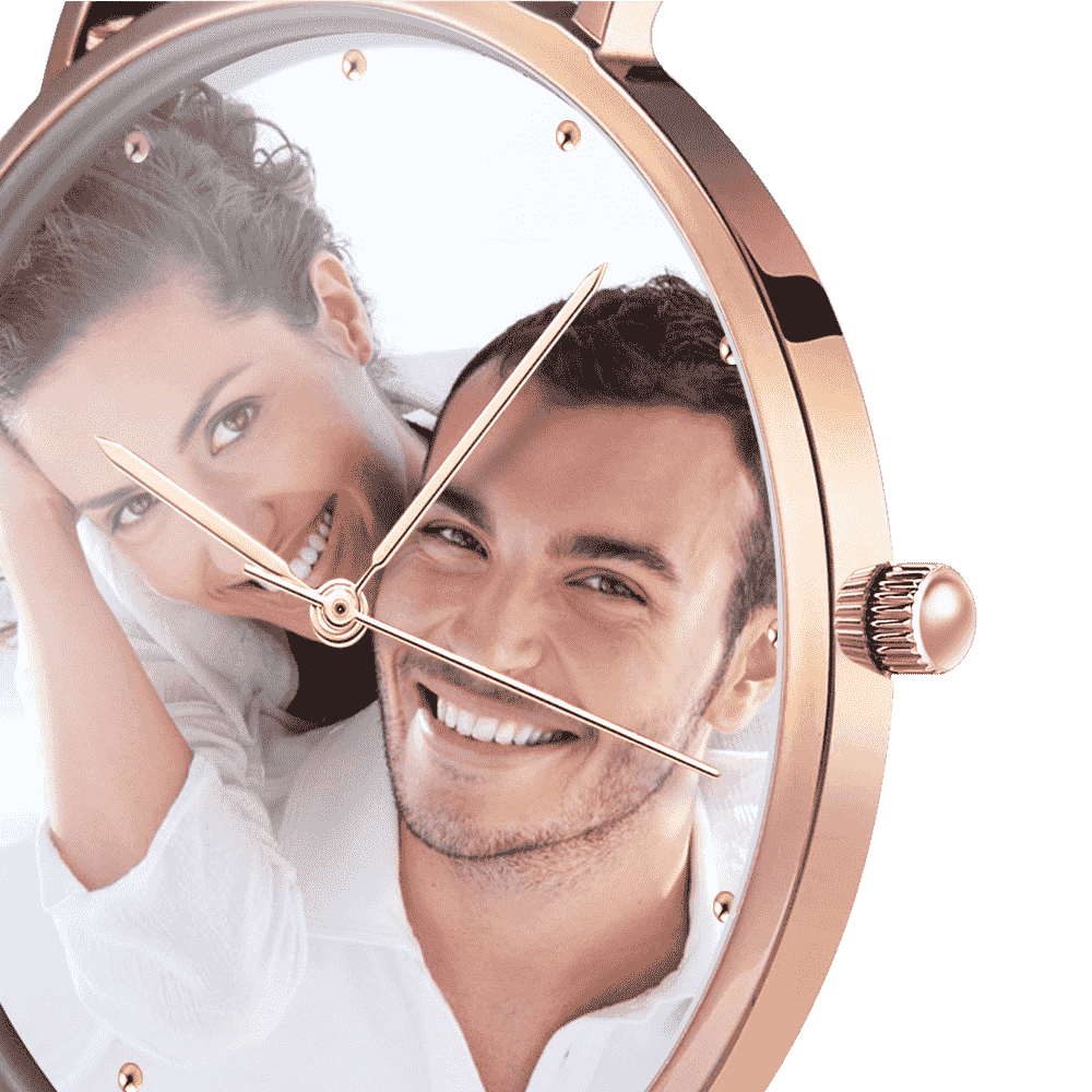 Graváveis Unissex Relógio com Foto Tom de Ouro Rosa Pulseira de Cor de Nylon 40mm