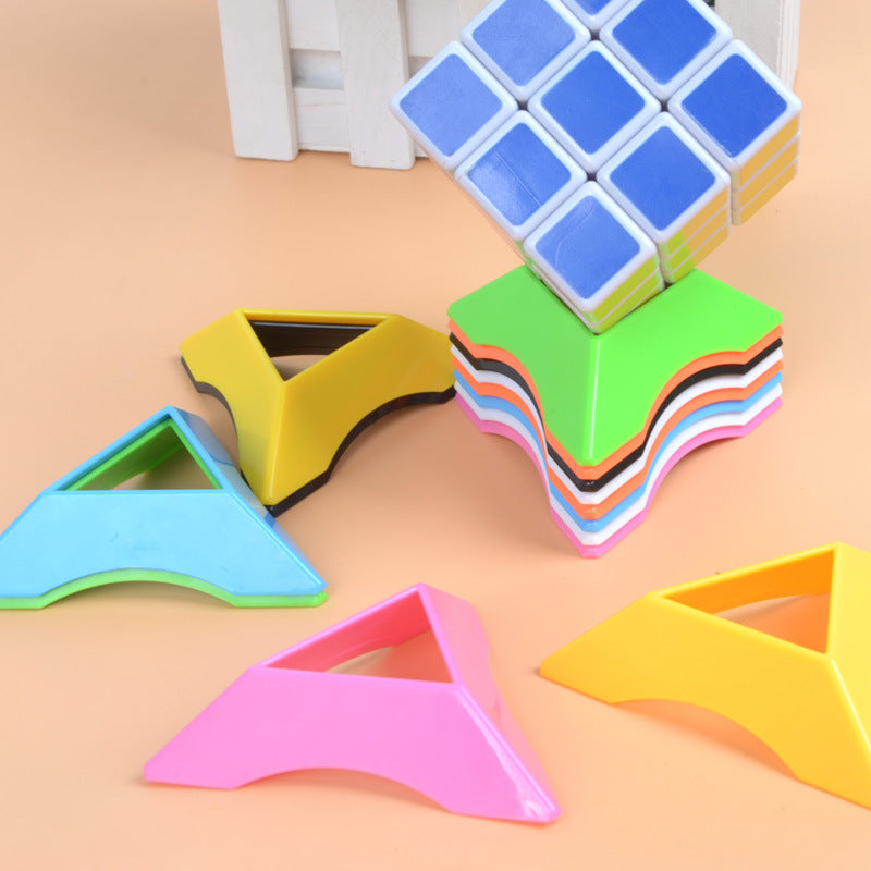 Cubo De rubic Base Multicolorida Suporte De Exibi??o Triangulo Suporte De Cubo M��gico Acess��rios De Moldura - soufeelbr