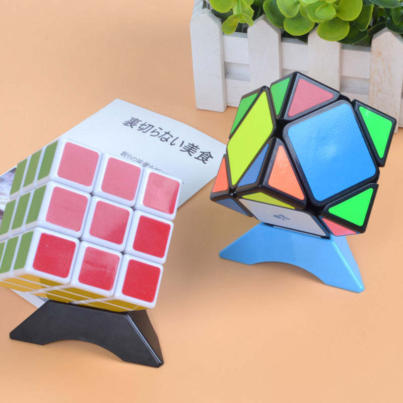 Cubo De rubic Base Multicolorida Suporte De Exibi??o Triangulo Suporte De Cubo M��gico Acess��rios De Moldura - soufeelbr