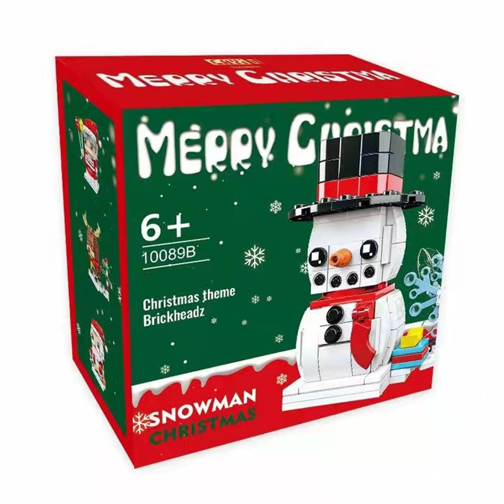 Boneco De Neve Pequena Partícula Brick Block Heads Quebra-cabeça Bloco De Construção Brinquedo Presentes De Natal - soufeelbr