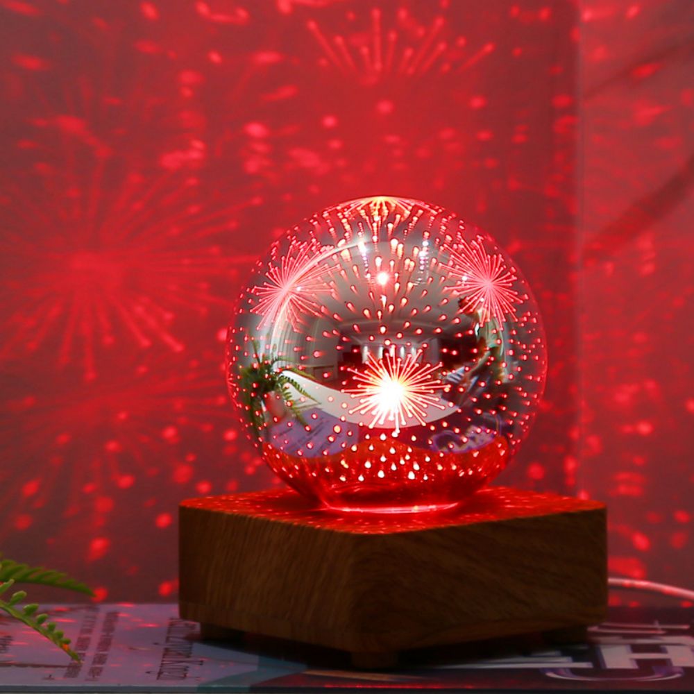 Fogo De Artifício 3d Efeito Estrela Colorida Luz Noturna Lâmpada Do Projetor Bola De Cristal Mágica Luz - soufeelbr