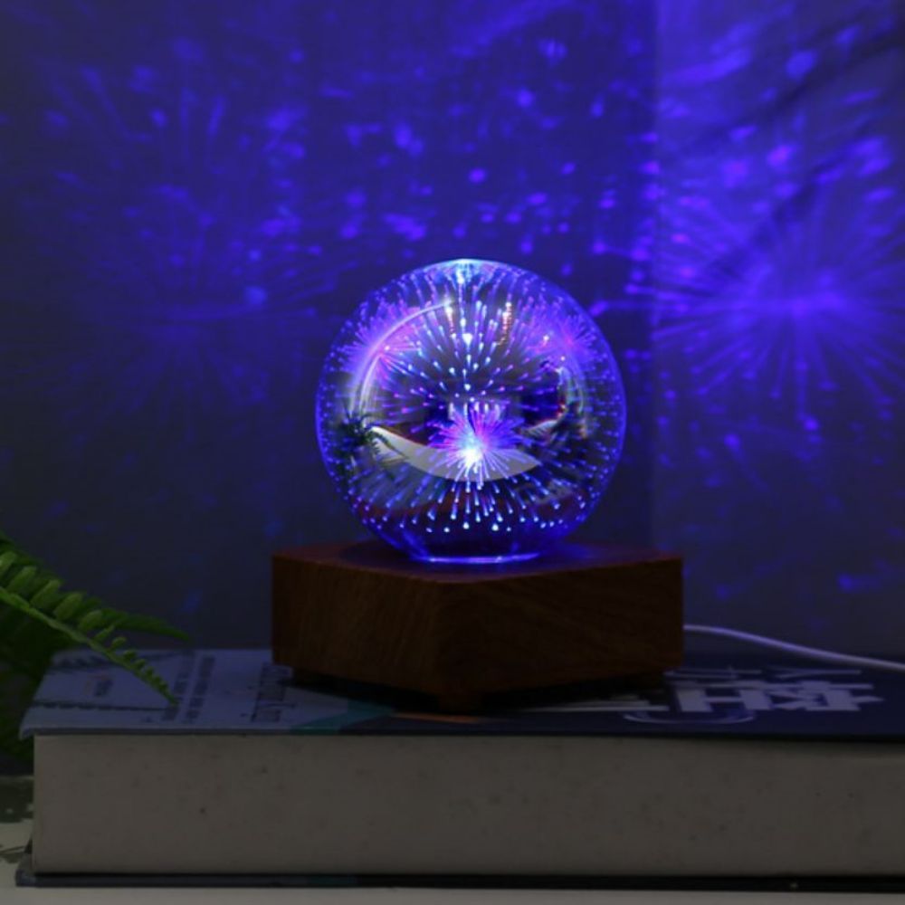 Fogo De Artifício 3d Efeito Estrela Colorida Luz Noturna Lâmpada Do Projetor Bola De Cristal Mágica Luz - soufeelbr
