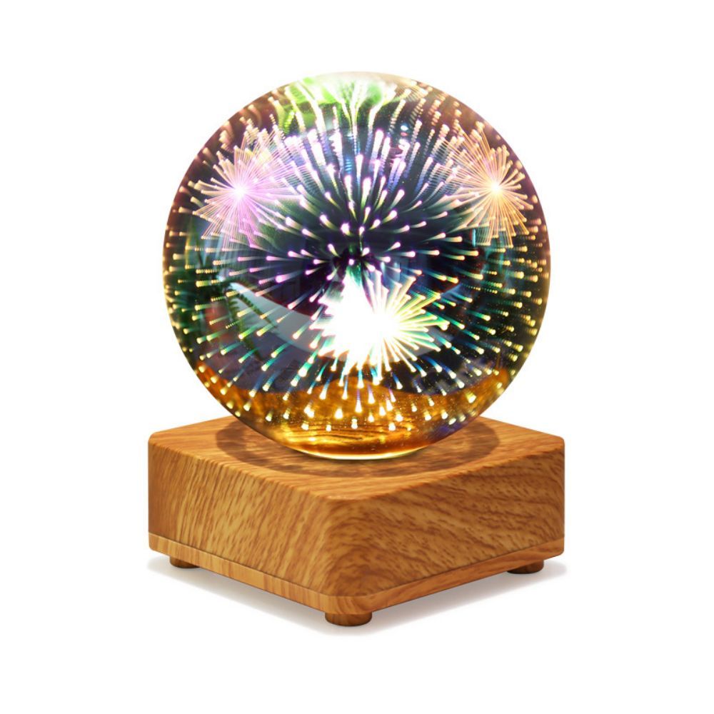 Fogo De Artifício 3d Efeito Estrela Colorida Luz Noturna Lâmpada Do Projetor Bola De Cristal Mágica Luz - soufeelbr