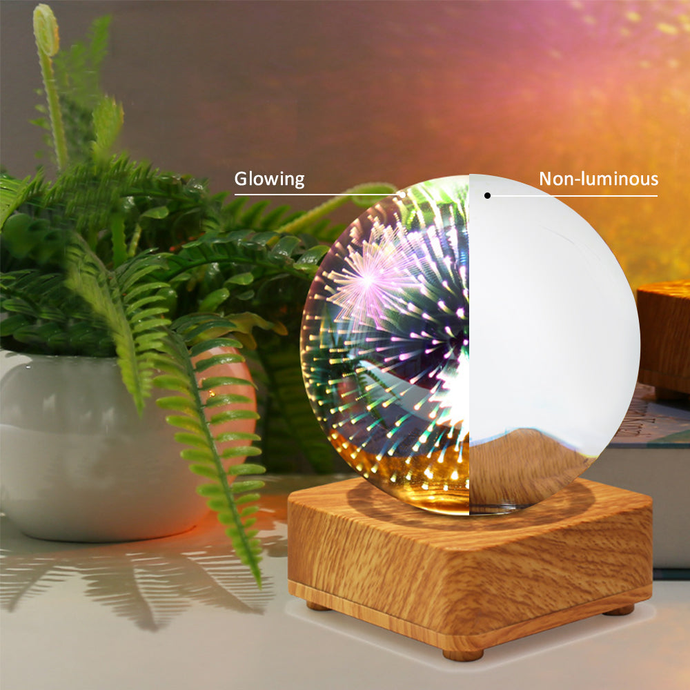 Fogo De Artifício 3d Efeito Estrela Colorida Luz Noturna Lâmpada Do Projetor Bola De Cristal Mágica Luz - soufeelbr