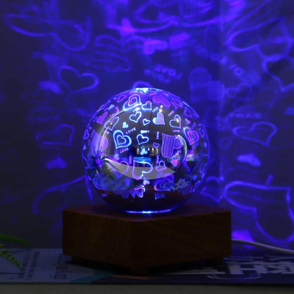 Fogo De Artifício 3d Efeito Estrela Colorida Luz Noturna Lâmpada Do Projetor Bola De Cristal Mágica Luz - soufeelbr