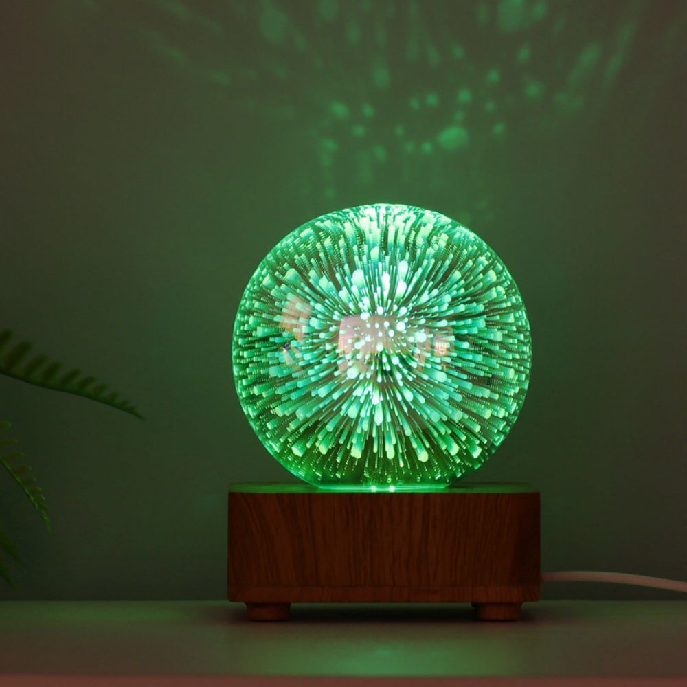 Fogo De Artifício 3d Efeito Estrela Colorida Luz Noturna Lâmpada Do Projetor Bola De Cristal Mágica Luz - soufeelbr