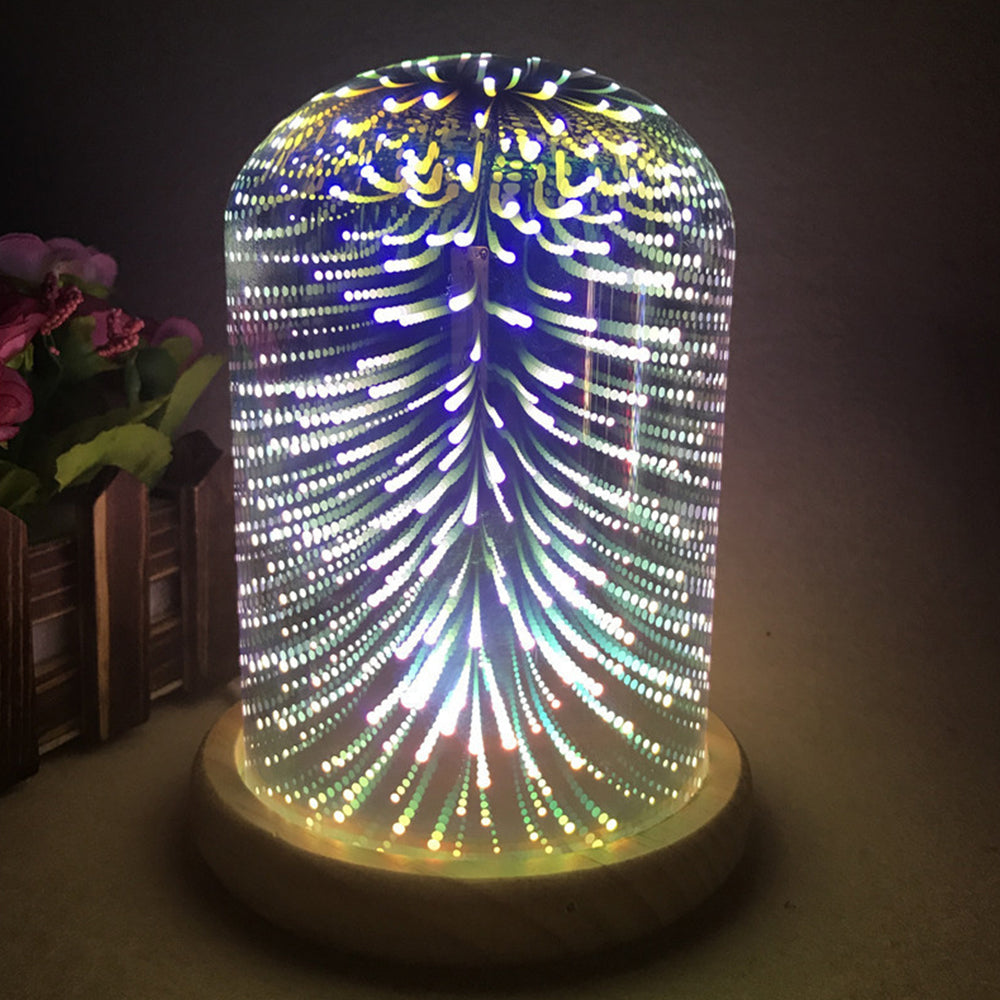 Fogo De Artifício 3d Efeito Estrela Colorida Luz Noturna Lâmpada Do Projetor Luz De Vidro Mágico - soufeelbr