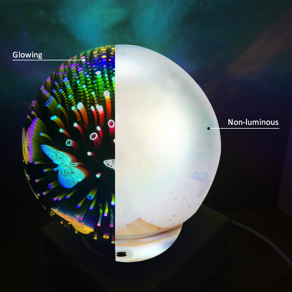Lâmpada Para Projetor De Fogo De Artifício 3d Com Luz Noturna Bola De Cristal Mágica - soufeelbr