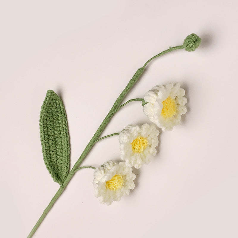 Flor De Crochê De Orquídea De Sino Feita À Mão Presente De Flor De Malha Para Amante - soufeelbr