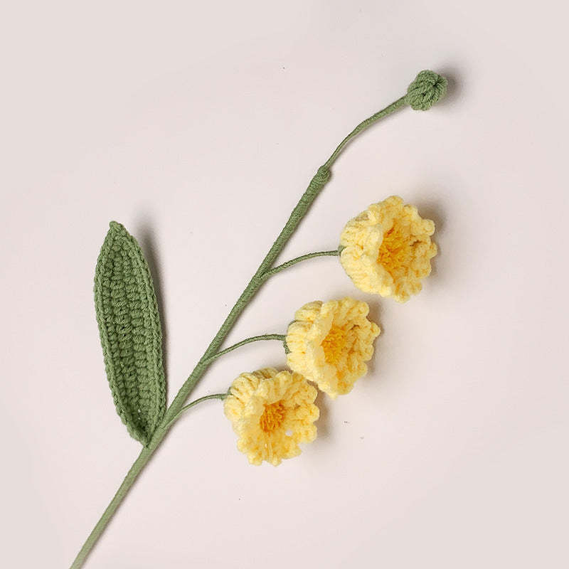 Flor De Crochê De Orquídea De Sino Feita À Mão Presente De Flor De Malha Para Amante - soufeelbr