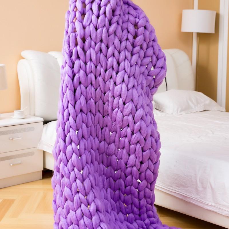 Cobertor De Malha Em Malha De Crochê Vegan Cozy Cobertores De Cama Com Nós