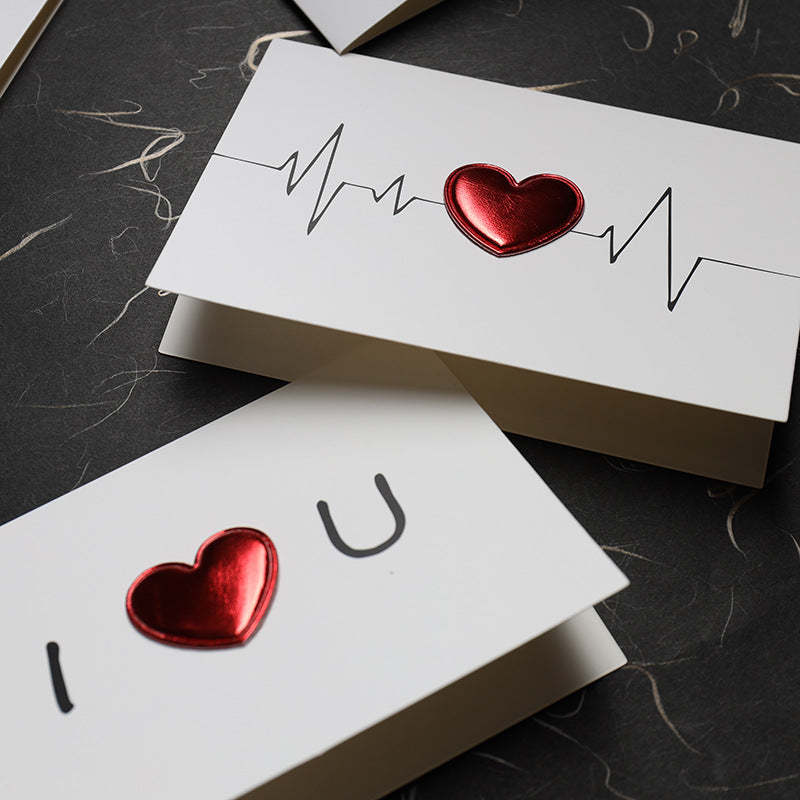 Cartão De Saudação De Amor Tridimensional Heartbeat Creative Card - soufeelbr