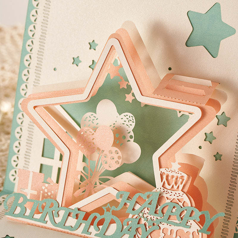 Cartões De Felicitações Tridimensionais Simples Presentes De Aniversário - soufeelbr