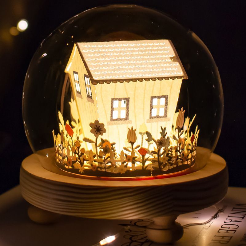 Lâmpada De Escultura Em Papel Diy 3d Lâmpada Romântica De Luz E Sombra Para Decoração De Mesa Presentes - soufeelbr