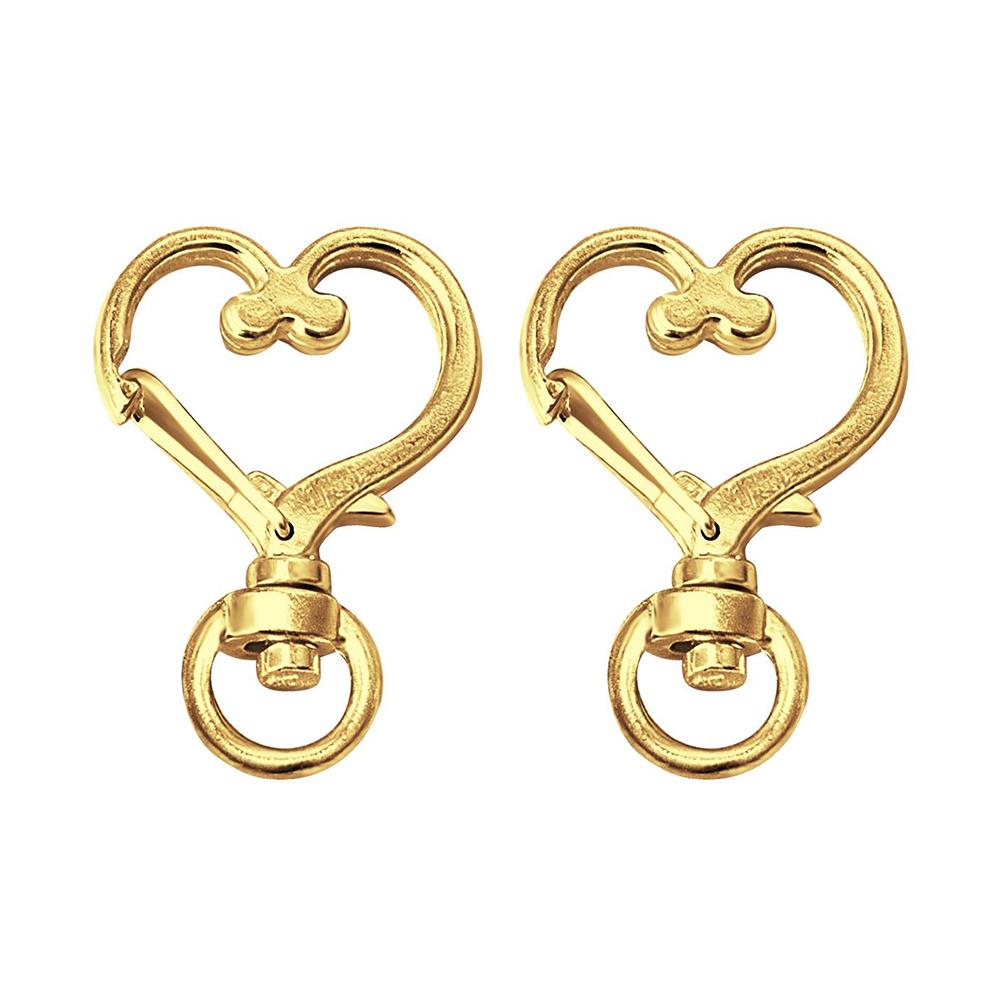 Chaveiro De Gancho Giratório Em Forma De Coração Chaveiro De Mola De Metal Chaveiro Gancho Lagosta Fecho Chaveiro Ouro Dois - soufeelbr