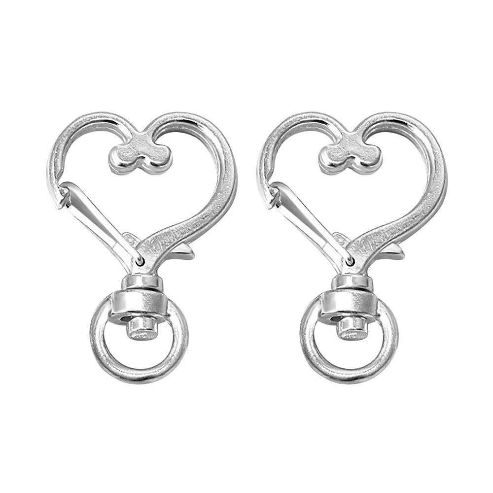Chaveiro Com Gancho Giratório Em Forma De Coração Chaveiro Com Mola De Metal Chaveiro Gancho Lagosta Fecho Chaveiro Prata Dois - soufeelbr