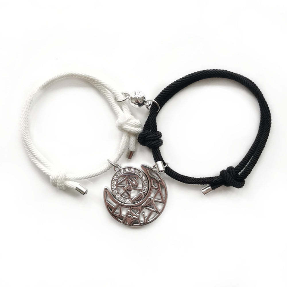 Conjunto De Pulseira Magnética Trançada Para Casal Presente De Dia Dos Namorados Para Casais Amigos - soufeelbr