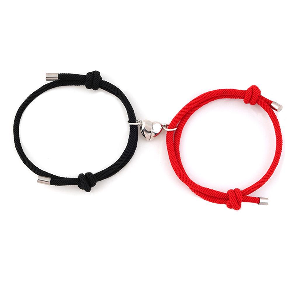 Pulseira Com Fivela Magnética Em Forma De Coração Pulseiras Ajustáveis ​​presente Para Casal - soufeelbr